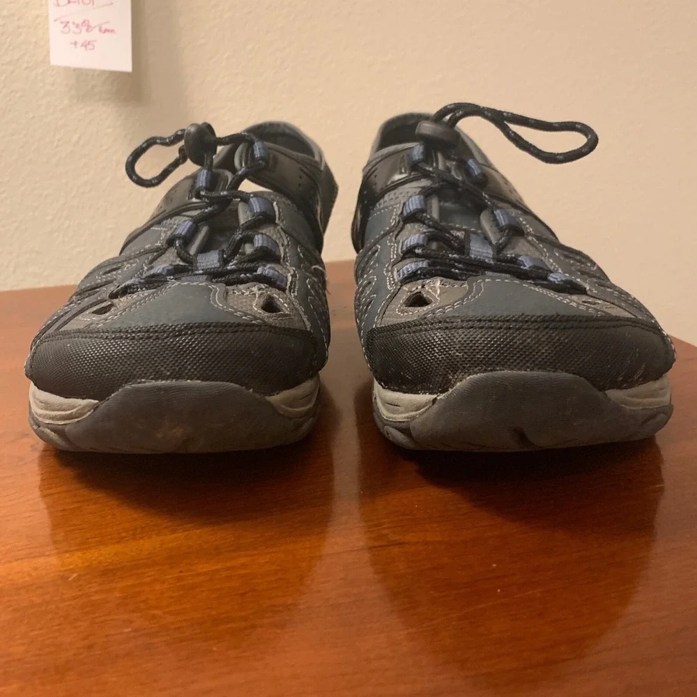 Ozark Trail Men's Sport Hiking Sandals Shoes Quick Lace Outdoor Gray Blue Mens 9